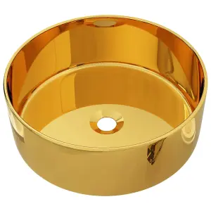 vidaXL Wash Basin 40x15 cm Ceramic Gold