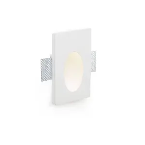 Luminosa Plas LED 1 Light Indoor Recessed Wall Light White Plaster