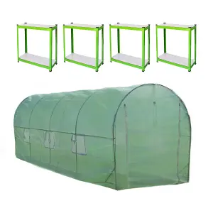 Polytunnel Greenhouse - 5m x 2m with Racking