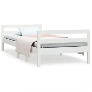 Berkfield Bed Frame White 90x200 cm Solid Wood Pine