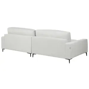 Left-Hand Corner Sofa MALOY Light Grey Chenille Left Hand