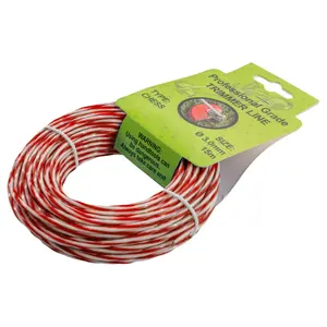 15m of strimmer/trimmer line,bred/white twist line gives you more cutting edge for cleaner and quicker cut (3.0mm)