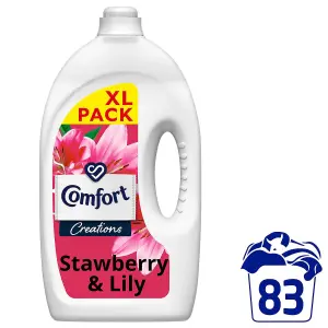 Comfort Fabric Conditioner Lasting Fragrance Strawberry & Lily 2.49L 83W, 4 Pack