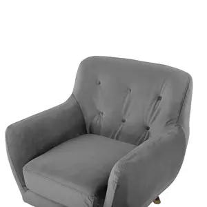 Beliani Glam Armchair BODO Velvet Grey