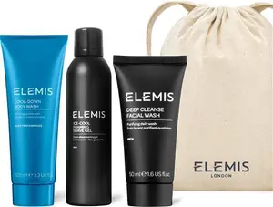 ELEMIS Mens Head-To-Toe Grooming Collection, 3-Piece Daily Essentials To Elevate His Skin, Gift Set Includes: Pollutant-Targeted Deep Cleanse