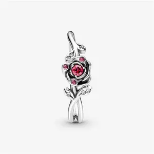 Pandora Disney Beauty And The Beast Rose Ring - Sterling Silver / Cubic Zirconia / Red - Sz. 60