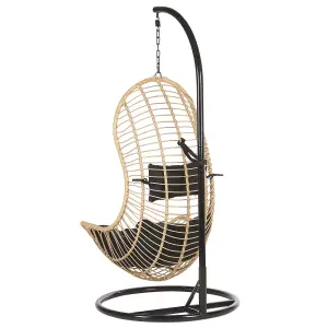 Hanging Chair with Stand PINETO PE Rattan Natural