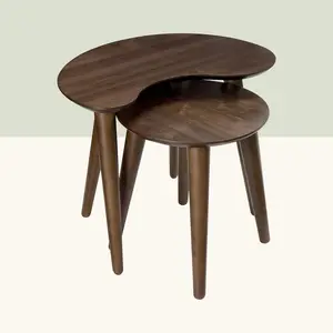 Brutus 2 Piece Nest of Tables Walnut