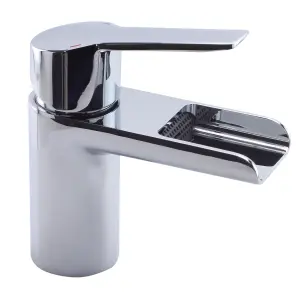 Clever Start Xtreme Waterfall Mono Bathroom Basin Mixer Water Saving Tap Chrome