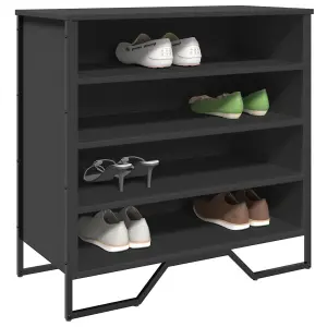 Berkfield Shoe Cabinet Black 80x38x78 cm Engineered Wood