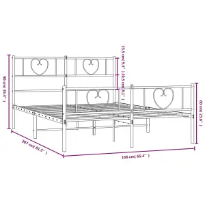 Berkfield Metal Bed Frame with Headboard and Footboard Black 160x200 cm