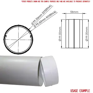 Kair Round Connector 100mm - 4 inch to Connect Duct Pipe or Flexible Ducting Hose