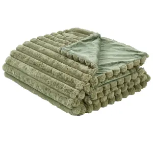 Bedspread RAKYA Faux Fur 200 x 220 cm Green