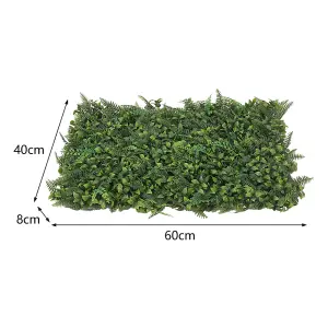 Artificial Grass Plant Wall Panel, Artificial Leaves Hedge Wall Panel H 8 cm