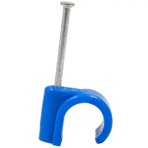 Talon Blue Plastic Nail clip (Dia)15mm, Pack of 10