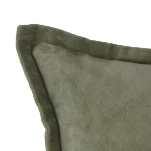 Velvet Green Plain Indoor Cushion (L)50cm x (W)50cm