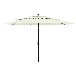 Berkfield 3-Tier Parasol with Aluminium Pole Sand 3.5 m