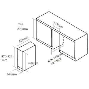 SIA WC15SS 150mm / 15cm Stainless Steel Under Counter LED 7 Bottle Wine Fridge Drinks Cooler