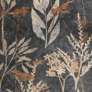 Superfresco Easy Solstice Black Gold Floral Wallpaper