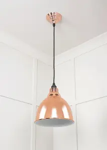 White Gloss Brindley Pendant in Copper