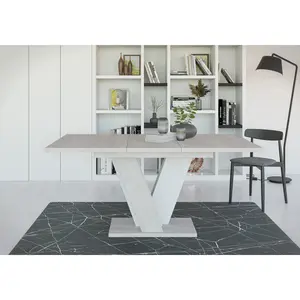 Extendable Dining Table Ameila Gloss White