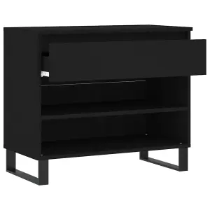 Berkfield Shoe Cabinet Black 70x36x60 cm Engineered Wood