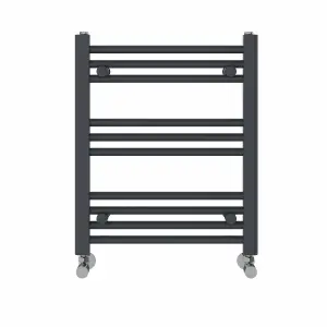 Right Radiators 600x500 mm Straight Heated Towel Rail Radiator Bathroom Ladder Warmer Anthracite