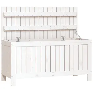 Berkfield Garden Storage Box White 108x42.5x54 cm Solid Wood Pine