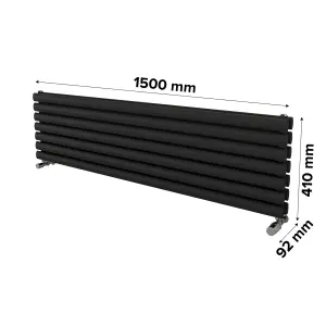 Ximax Champion Duplex FORDH4101500A Anthracite Gas Horizontal Designer Radiator, (W)1500mm x (H)410mm