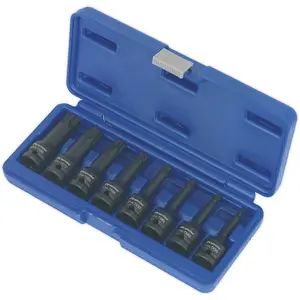 8 Piece TRX-Star Impact Socket Bit Set - Durable Chromoly Steel with 1/2" Drive