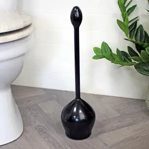 Showerdrape Hatch Black Toilet Brush & Holder