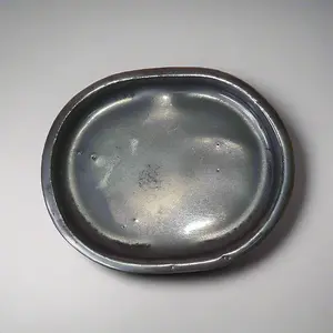 12cm Glazed Drip Tray - Oval - Silver