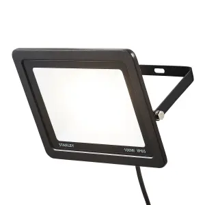 Litecraft Stanley Slimline Black 100 Watt LED IP65 Outdoor Wall Flood Light