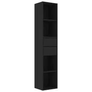 Berkfield Book Cabinet Black 36x30x171 cm Engineered Wood