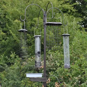 Metal Complete Bird Feeding Station with 4 Large Feeders & Stabiliser Stand