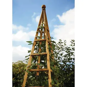 Smart Garden Tan Wooden Woodland Obelisk 1.9m Plant Support Pine Pergola