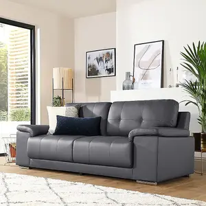 Grey Larry Leather Suite 2 Premium Leather Sofa for Timeless Luxury