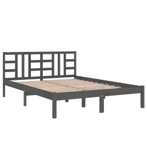 Berkfield Bed Frame Grey Solid Wood 120x200 cm