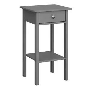 Valenca Satin grey MDF 1 Drawer Bedside table (H)700mm (W)400mm (D)354mm