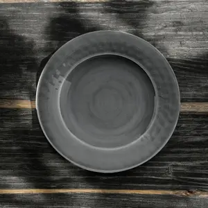 Purely Home Crackle Grey Melamine Dinner Plates - Set of 2