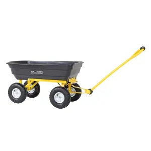 BULLDOZER 200kg Garden Dump Trolley Heavy Duty Polyethylene Tub 75 Litre