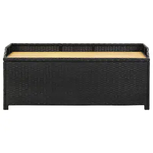 Berkfield Garden Storage Bench 120 cm Poly Rattan Black