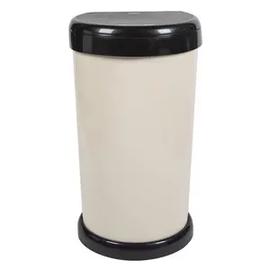 42 Litre Touch Top Waste Bin Cream