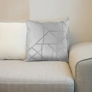 Linear Grey 43cm X 43cm Cushion With Fibre Pad