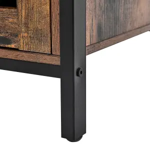 Beliani Industrial TV Stand Dark Wood VILSECK