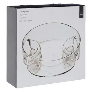 3 Section Curved Sided Glass Serving Dish