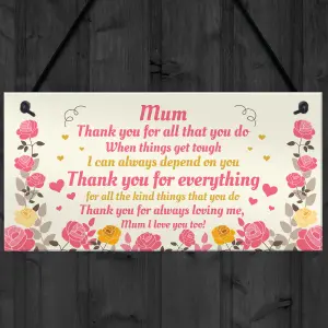 Special Mum Gift From Son Daughter Hanging Plaque Gift For Mum Birthday Christmas Gift