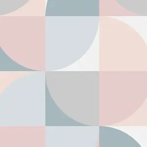 Fresco Retro Crescent Geometric Soft Pastels Wallpaper