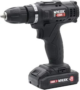 Mylek 18V Cordless Li-ion Drill And 13 Piece Accessory Set With Spare Battery