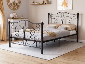 Vida Designs Chicago Black 4ft Small Double Metal Bed Frame